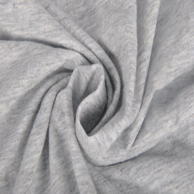 32s CVC Single Jersey, Heather Grey, Knit Fabric for T-Shirt