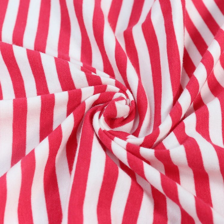 160GSM Cotton Modal Spandex Jersey, Stripe, Siro-Elite Compact, Sleepwear Fabric