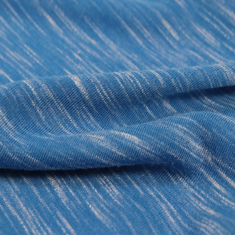 180GSM人造丝涤纶氨纶球衣，Slub Fabric，Space Dye