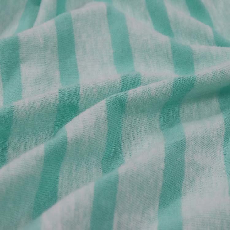 Xt-194 Poly /Cotton Single Jersey, 130GSM, Knitted Fabric, Snow Yarn Stripe