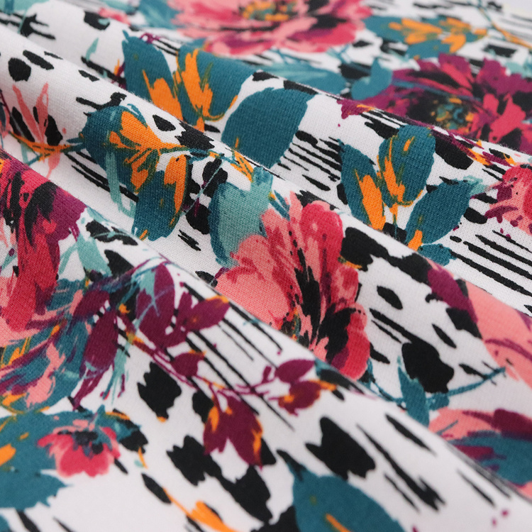 280G TR氨纶罗马，颜料印刷，聚/粘胶针织织物