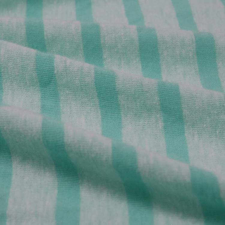 Xt-194 Poly /Cotton Single Jersey, 130GSM, Knitted Fabric, Snow Yarn Stripe