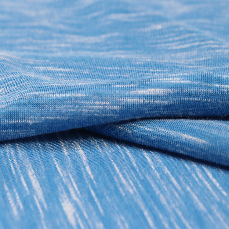 180GSM人造丝涤纶氨纶球衣，Slub Fabric，Space Dye