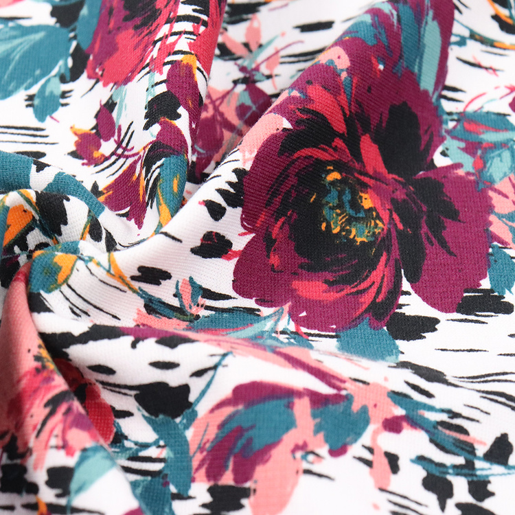 280G TR氨纶罗马，颜料印刷，聚/粘胶针织织物